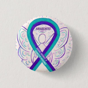 Domestic Violence Purple Ribbon Buttons & Pins | Zazzle CA