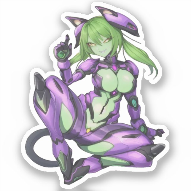 Sexy alien android catgirl (Front)