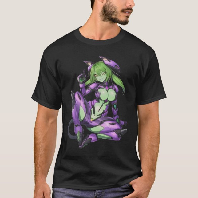Sexy alien android catgirl T-Shirt (Front)