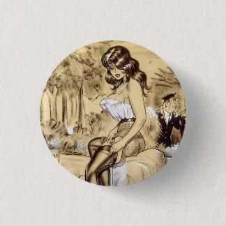 SEXY and BEAUTIFUL Pin Up Girl comic button