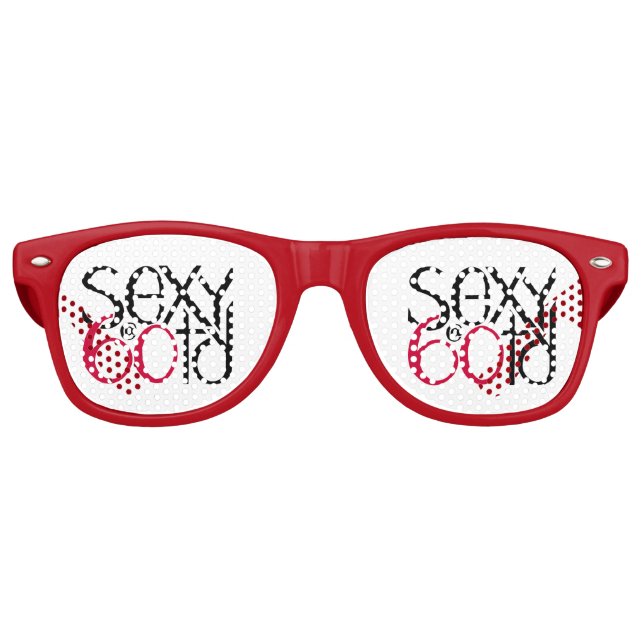 Sexy at 60 red retro sunglasses (Front)