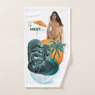 Sexy Beach Woman Talk Tiki Hand Towel