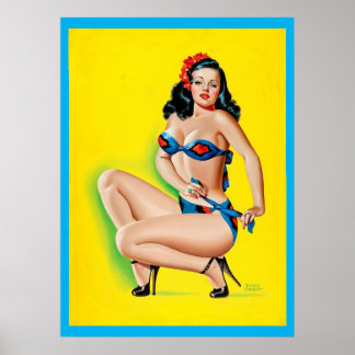 Sexy bikini ! Vintage Pin up girl poster