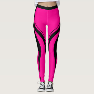 Sexy Black Hot Pink Heart Butt Activewear Leggings