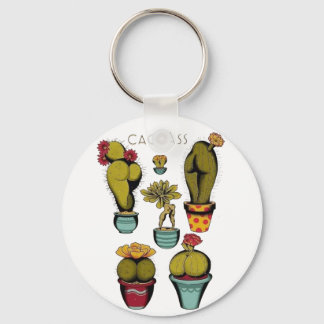 Sexy Cactus Plants, Botanical, Funny Cactus Keychain