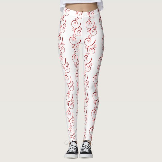 Sexy cute red and white legging tights