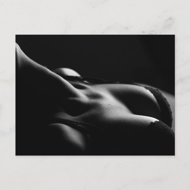 Sexy female Postcard in black and white (Front)
