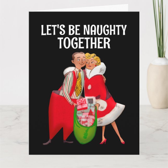 SEXY NAUGHTY CHRISTMAS GREETING CARD HUSBAND WIFE (Front)