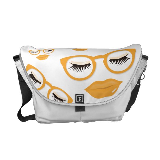 Sexy Orange Glasses Medium Messenger Bag