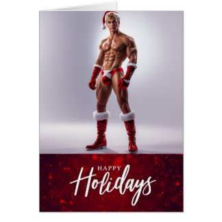 Sexy Père Noël Happy Holidays - Christmas Card