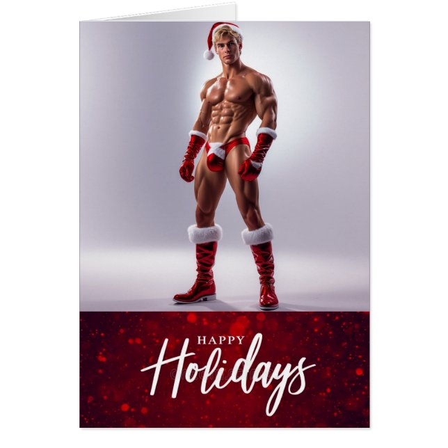 Sexy Père Noël Happy Holidays - Christmas Card (Devant)