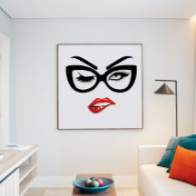 Sexy Pop Art Bitting Red Lips Poster
