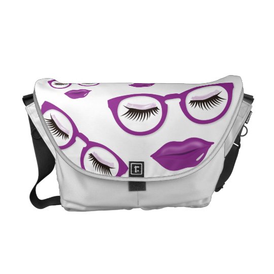 Sexy Purple Glasses Medium Messenger Bag