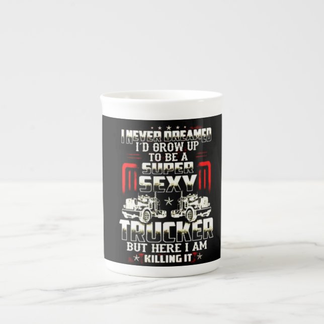 Sexy trucker  bone china mug (Front)