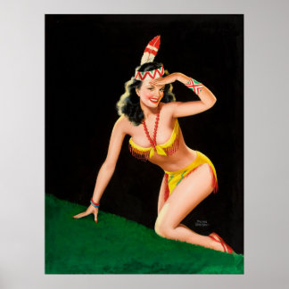 Sexy Vintage Pin up girl art poster