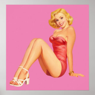 Sexy Vintage Pin up girl art poster