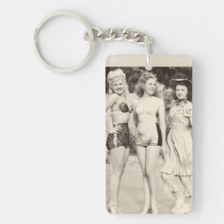 Sexy Vintage Pin up girl Photo Keychain