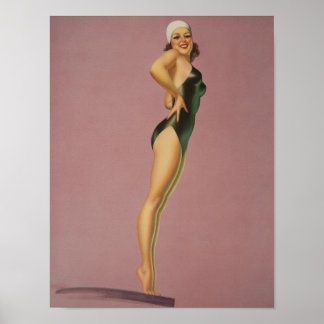 Sexy Vintage Pin Up Girl Poster