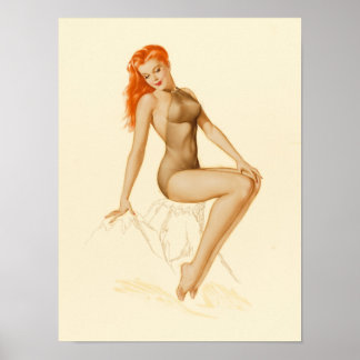 Sexy Vintage Pin Up Girl Poster