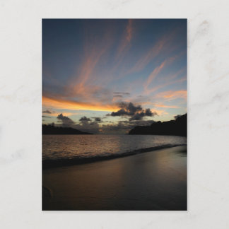 Seychelle Island sunset Postcard