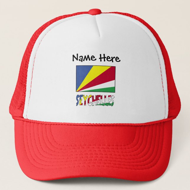 Seychelles and Seychellois Flag Personalized  Trucker Hat (Front)