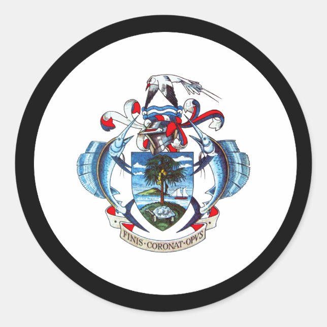 Seychelles Coat of Arms Classic Round Sticker (Front)