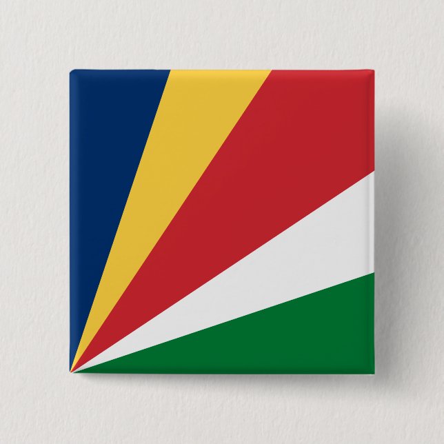 Seychelles Flag 2 Inch Square Button (Front)