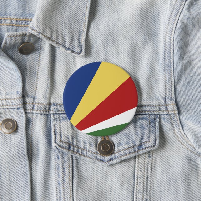 Seychelles flag 3 inch round button (In Situ)