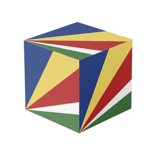 Seychelles flag cube (Front Angled)