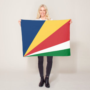 Seychelles Flag Fleece Blanket