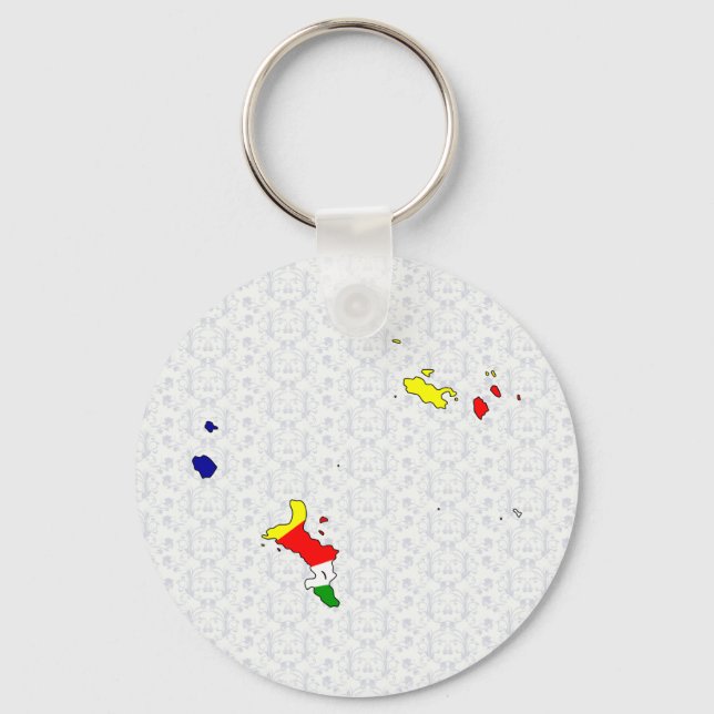 Seychelles Flag Map full size Keychain (Front)