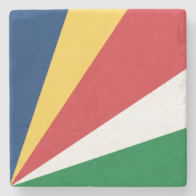 Seychelles Flag Stone Coaster (Front)