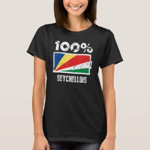 Seychelles Flag Support 100 Seychellois Battery Po T-Shirt