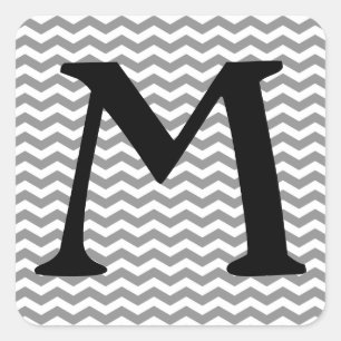 Seychelles Grey Wave Chevron Square Sticker