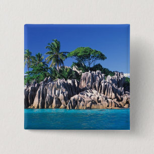 Seychelles. Ilot St. Pierre (near Praslin 2 Inch Square Button