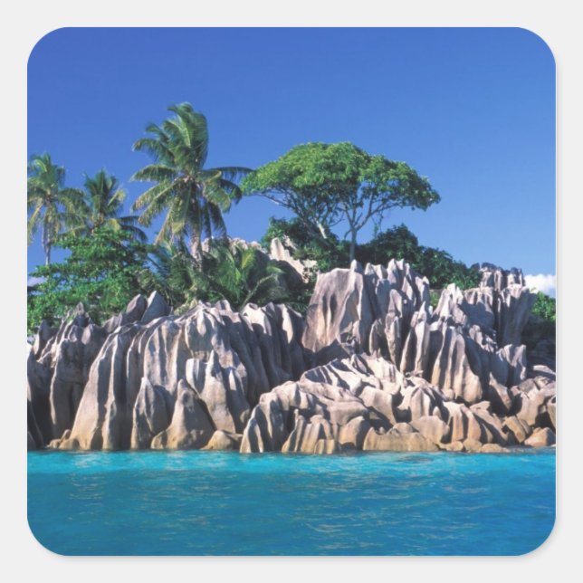 Seychelles. Ilot St. Pierre (near Praslin Square Sticker (Front)