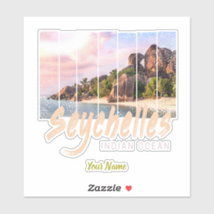 Seychelles Indian Ocean vintage sunset souvenir