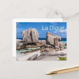 Seychelles La Digue Anse Marron Beach Vintage Holiday Postcard
