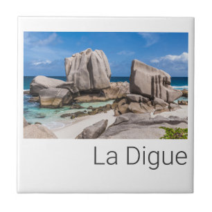 Seychelles La Digue Anse Marron Beach Vintage Tile