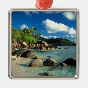 Seychelles, Mahe Island, Anse Royale Beach. 3 Metal Ornament