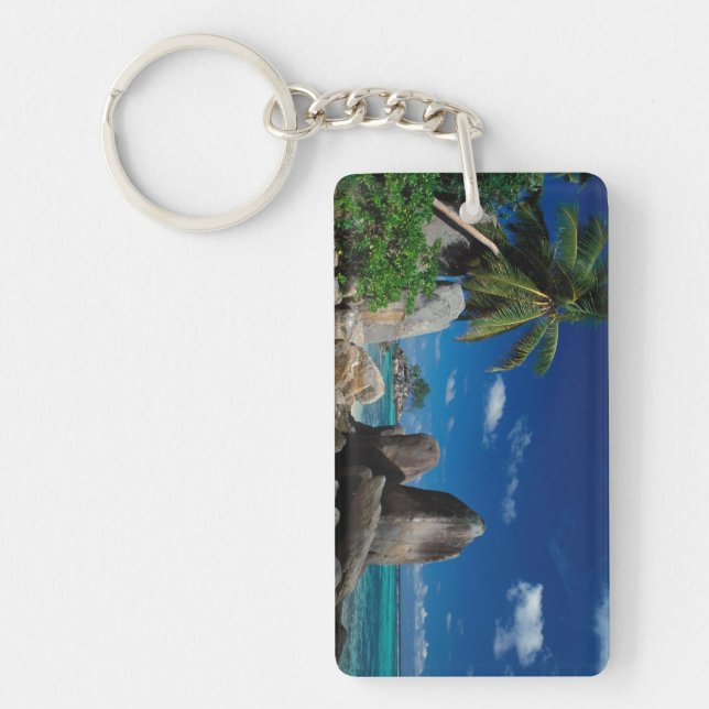 Seychelles, Mahe Island, Anse Royale Beach. Keychain (Front)