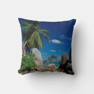 Seychelles, Mahe Island, Anse Royale Beach. Throw Pillow