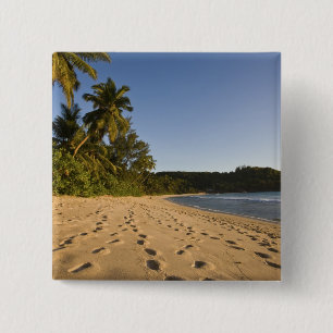 Seychelles, Mahe Island, Anse Takamaka beach, 2 Inch Square Button