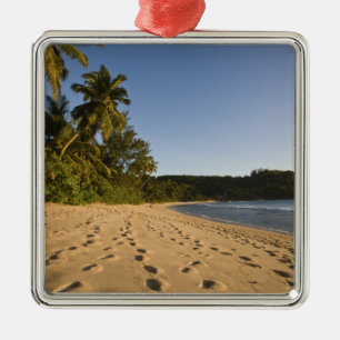 Seychelles, Mahe Island, Anse Takamaka beach, 2 Metal Ornament