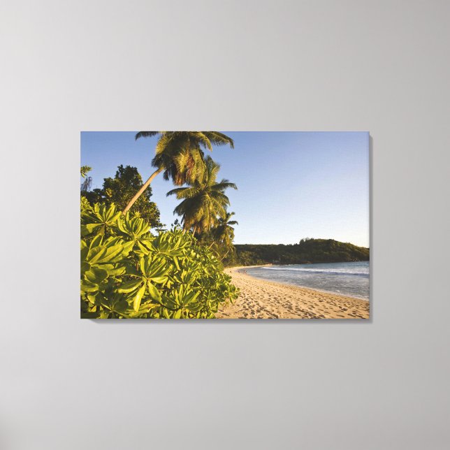 Seychelles, Mahe Island, Anse Takamaka beach, Canvas Print (Front)