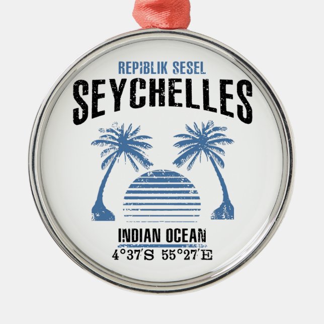 Seychelles Metal Ornament (Front)