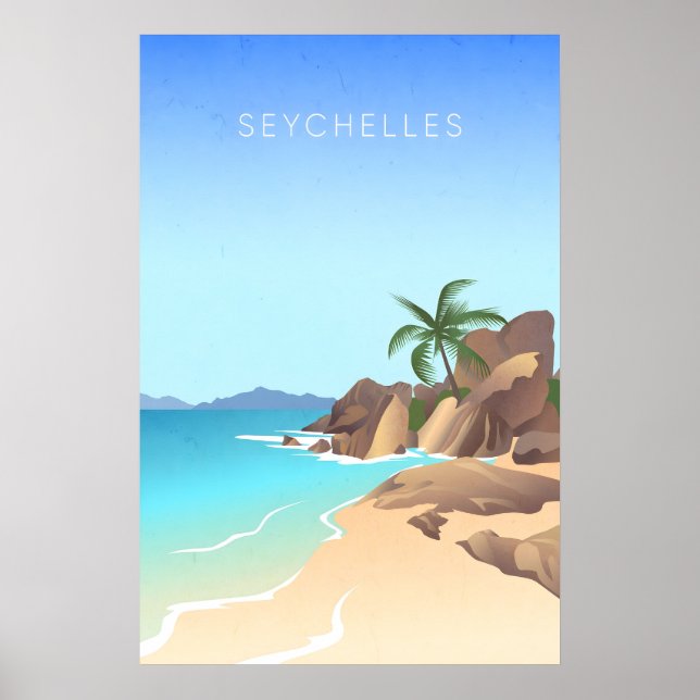 Seychelles Minimal Travel Poster (Front)