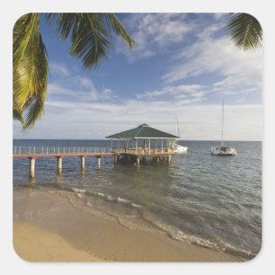 Seychelles, Praslin Island, Anse Bois de Rose, Square Sticker