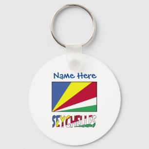 Seychelles Seychellois Flag Blue Personalization  Keychain