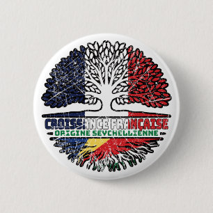 Seychelles Seychellois French France Tree Roots 2 Inch Round Button